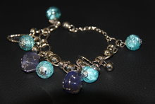 Bedelarmband met natuursteen blauw